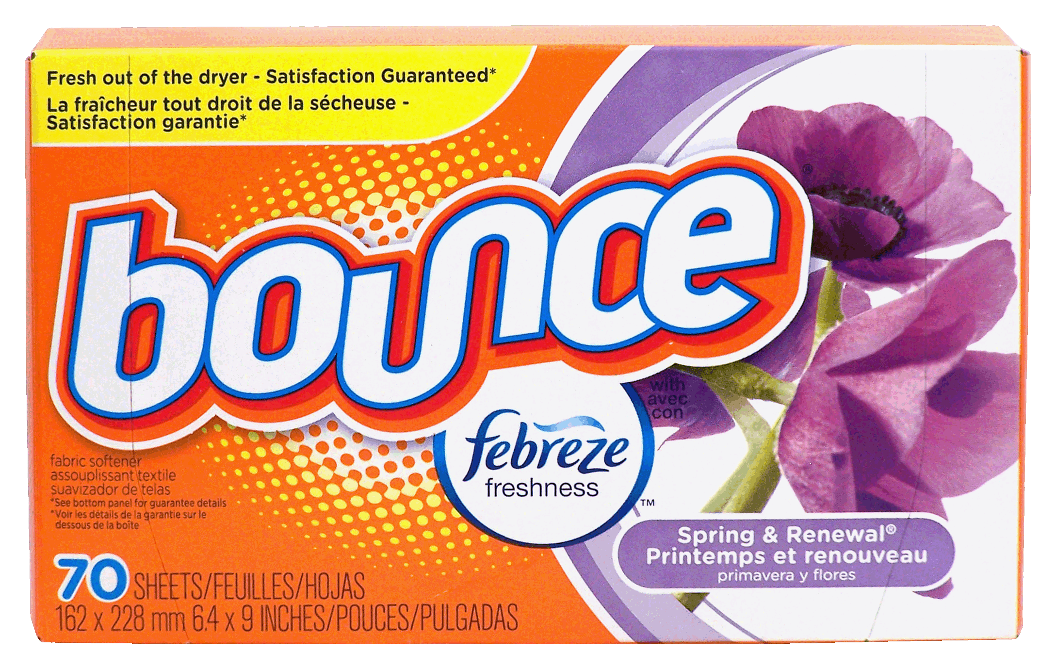 Bounce  fabric softener dryer sheets with febreze fresh scent spring & renewal Full-Size Picture